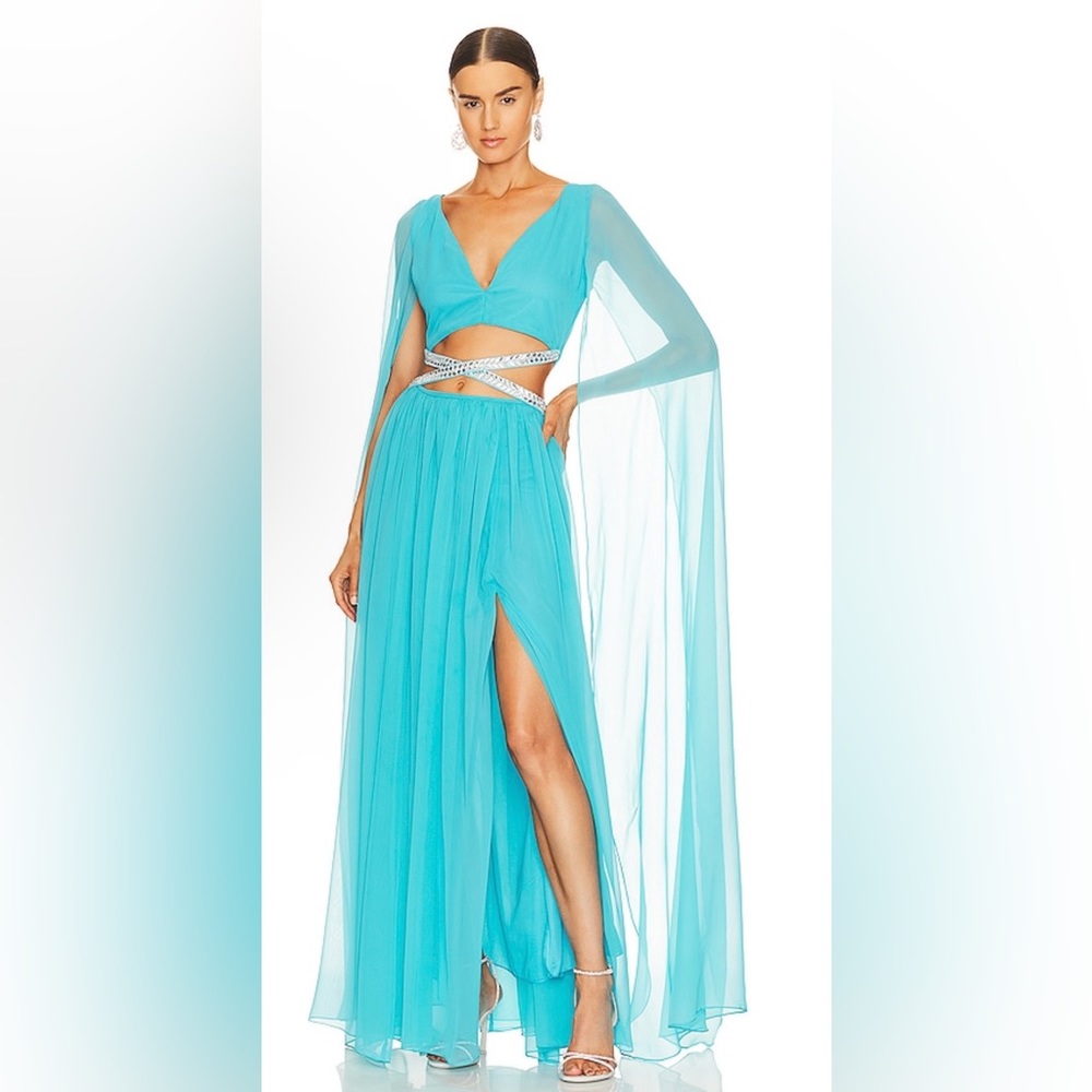 YAURA X REVOLVE Rahila Dress in Blue NWT Size Medium